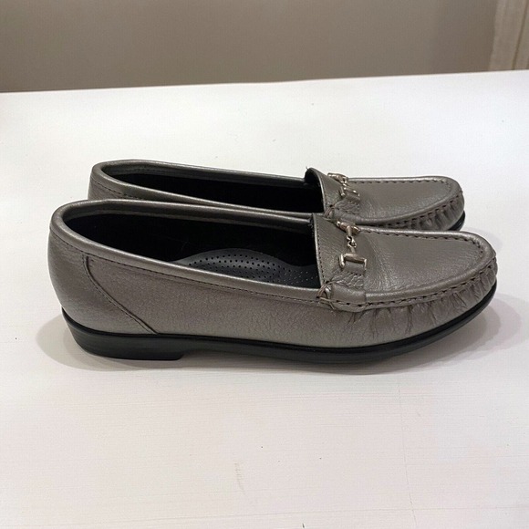 SAS Women's Metro Metallic Silver Leather Horse-Bit‎ Loafers Shoes US Size 7.5 - Picture 4 of 13